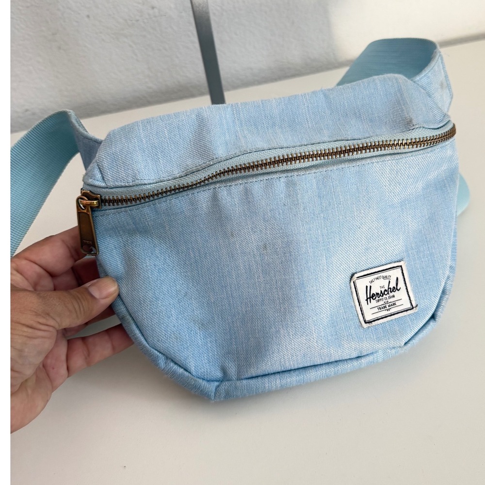Herschel Supply Co Fifteen Hip Pack Light Blue Denim Waist Bag Fanny Pack